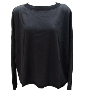 NEW PLANET  By Lauren G  Pima Cotton Off The Shoulder Tee Shirt Size OS Black